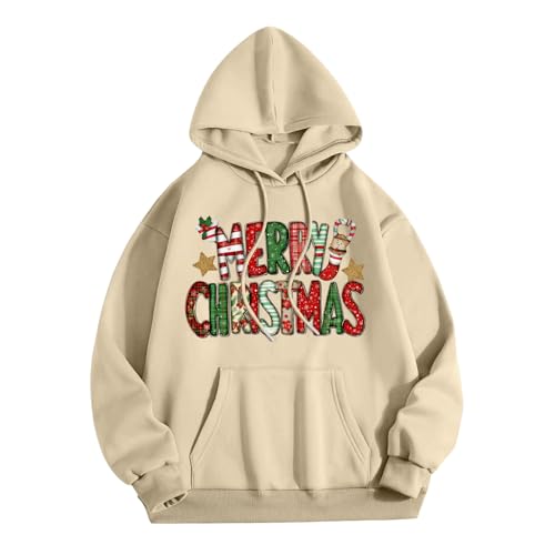 Men's Merry Christmas Graphic Hoodies Drawstring Casual Sweatshirt Drop Shoulder Pullover Vacation Top Fall Party Home Work4