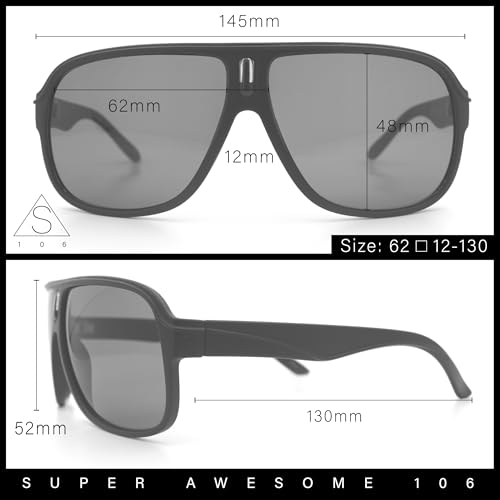 SA106 Mens Large Tempered Glass Lens Racer Plastic Manly Sunglasses3