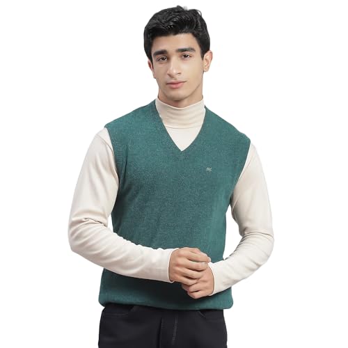 Image of Monte Carlo Off White Solid V Neck Sweater | Warm Woolen Pullover for Men | Soft Comfortable Knitted Winter Wear Sweater for Men's