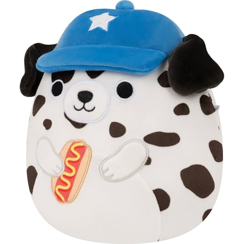 Squishmallows Original 8in Dustin the Dalmatian with Blue Hat Holding Hot Dog – Official Jazwares Plush (Little) by Squishmallows - Used condition - Image 2