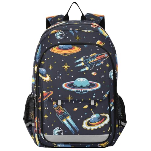 Sac à dos ordinateur portable enfants UFO vaisseaux spatiaux collège voyage