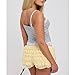 Women Lolita Lace Bloomer Shorts Y2K Layered Low Rise Micro Pettipants Sexy Mini Booty Shorts Tiered Pumpkin Panties (Yellow, L)