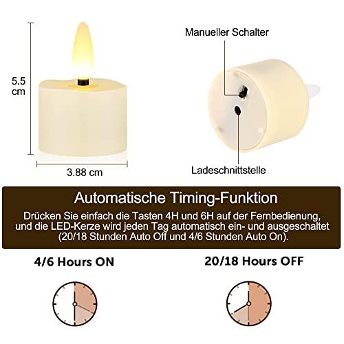 Yunsheng 6 lumini a LED ricaricabili, senza
