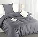 Utopia Bedding Bettwäsche 135x200 Set - Mikrofaser Bettbezug 135x200 cm + 1 Kissenbezug 80x80 cm - Grau