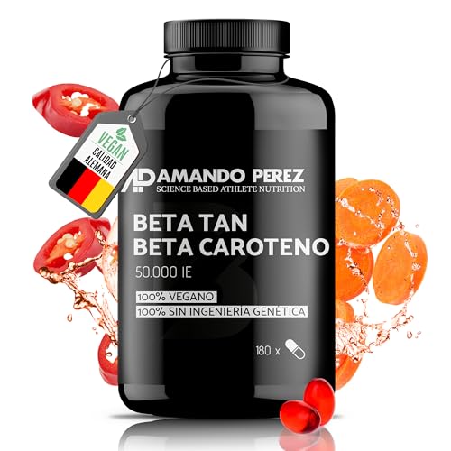 Amando Perez Betacaroteno 50.000 UI Cápsulas Depot – 180 softgels veganos – precursor de la vitamina A – formulación vegetal – Analizado en laboratorio en Alemania
