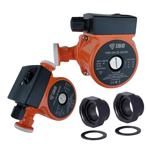 PAG Turbo GmbH® - IBO Heizungspumpe Zikulationspumpe OHI 25-60/180 mit Verschraubung und 3-Stufen Drehzahlschaltung