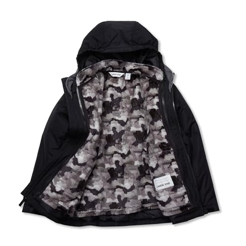 Lands' End Kids Water Resistant Insulated 3 in 1 Jacket Small Black/Gray Camo4