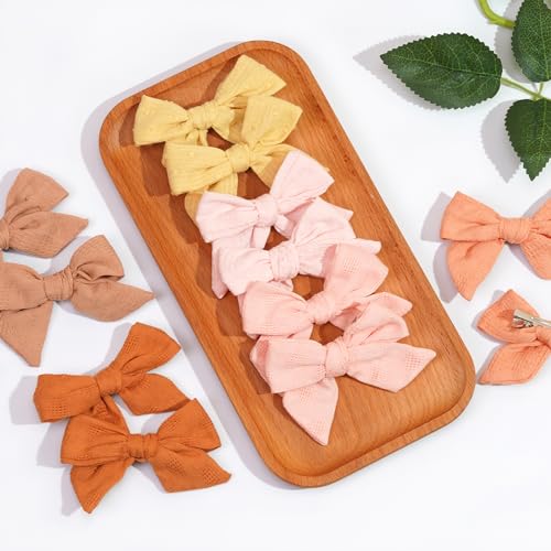 Image of CELLOT 40 Pieces Girls Hair Bows Linen Fabric Bows Alligator Clips Hair Accessories for Little Girls Toddlers Kids and Teens