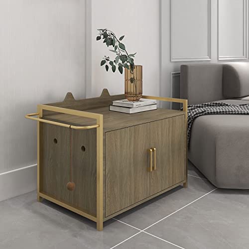 Senich Cat Litter Box Enclosure/Litter Box Furniture/Washroom Bench Cabinet/Decorative Wooden Pet House with Table/Easy… - Image 5