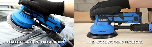 EVERGRADE Professional 5" & 6" CORDLESS DA Random Orbital Power Sander with 3/32" (2.5mm) Offset - STARTER KIT RGX Pro 332 - Perfect for WOODWORKING, Automotive, Paint Prep/Removal (Fine Finish) - Image 5