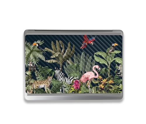 Image of MightySkins Carbon Fiber Skin Compatible with Microsoft Surface Laptop Studio 2 (2023) Full Wrap Kit - Tropical Kingdom | Protective, Durable Textured Carbon Fiber Finish | Made in The USA