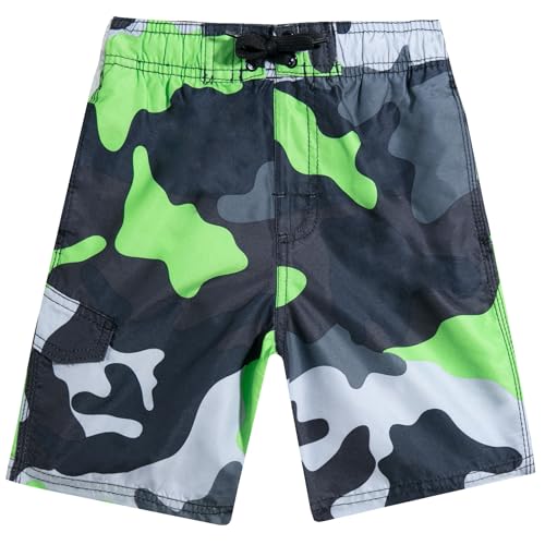 Image of Kanu Surf Boys' Victor Stripe Quick Dry Beach Board Shorts Swim Trunk