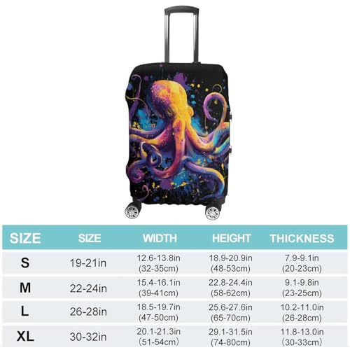 Octopuss Colorful Splash Luggage Covers Washable Travel Suitcase Cover Elastic Baggage Protector2