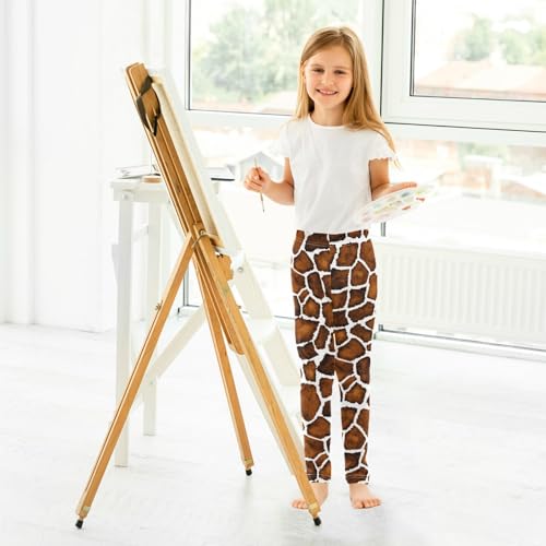 Watercolr Giraffe Print Girls' Leggings Footless Tights Leggings Ankle Length Toddler Kids Pants Size 5T3