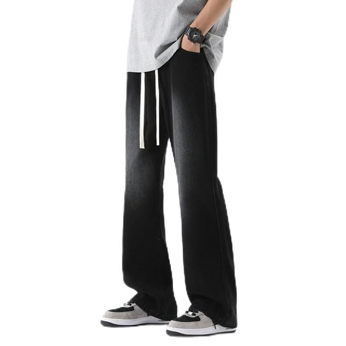 Jeans Pants Trousers Denim Retro Vintage Style Micro Flared for Young People Cool Streetwear High-end Casual Men