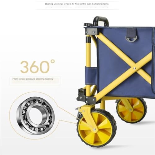 Transportwagen Campingwagen, Picknickwagen im Freien, Einkaufswagen for Lebensmittel, Sammelwagen, Wohnmobilwagen, Tragbarer Wagen(Gray) – Bild 3