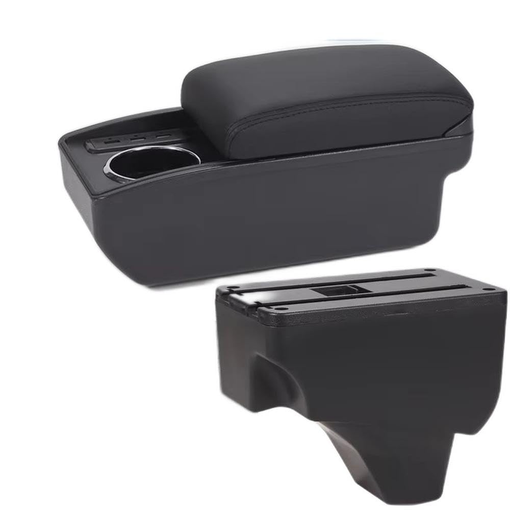 FSOZDBBPL For Peugeot 208 For Peugeot 2008 2019-2024 Car Armrest Box Storage Box Retrofit Parts Interior Parts(B2 Black line 6USB)