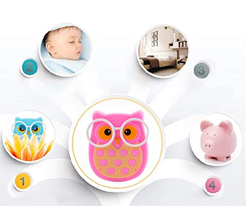 Fuwinet 2 Pcs Owl Led Plug In Night Light For Kids- Wall Lamp Take Good Care Children Sleep Light Sensor Auto Controlled Nightlights For Baby Nursing (Blue+Pink) #TOP5