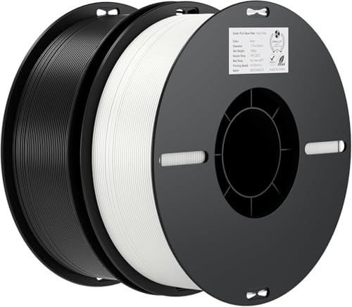 Creality Ender PLA 3Dプリンターフィラメント 1.75mm径 寸法精度±0.03mm 正味量1KG 高靭性強化 繰り返し曲げても折れにくい 目詰まり・もつれ・ゆがみ・反り大幅抑制 気泡少なく安定押し出し 高精度仕上げ 初心者向け環境配慮素材 ほとんどのFDM3Dプリンター対応 K1C/K2/K2 Pro/K2 Plusに対応 黒＋白