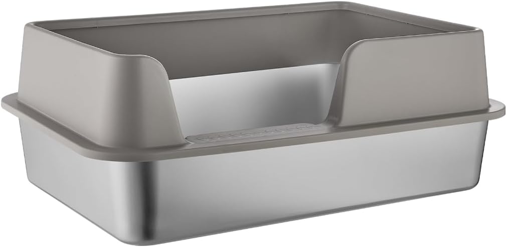 Cats Litter Pans for Older Cats Stainless Steel Small Smooth Surfaces Hard and Safe for Easy