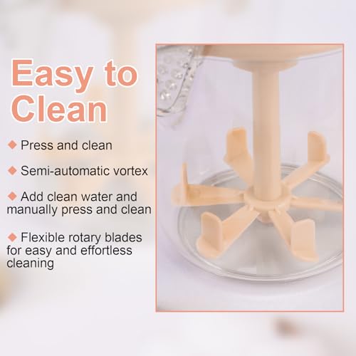 🏡🍽️Semi-Automatic Whisk – Push-Action Hand Mixer for Eggs, Batter, Cream & Frothing | Professional Kitchen Tool for Blending & Beating (Pink) - Image 6