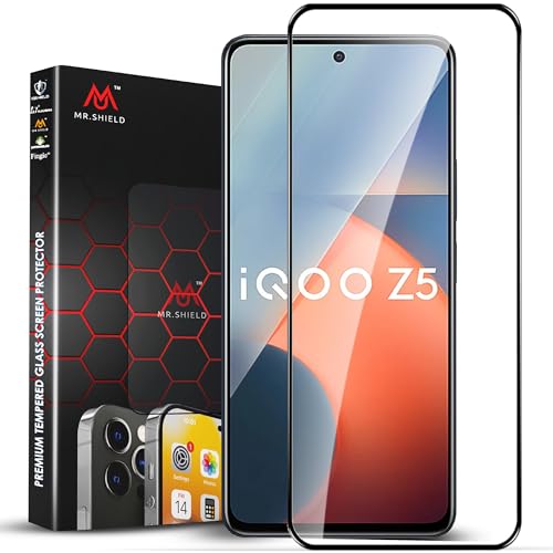 Image of Mr.Shield Top-Notch HD+ Tempered Glass Screen Protector Guard for iQOO Z5 (6.67 Inch), 9H Hardness, Military Grade Protection, Easy Installation kit
