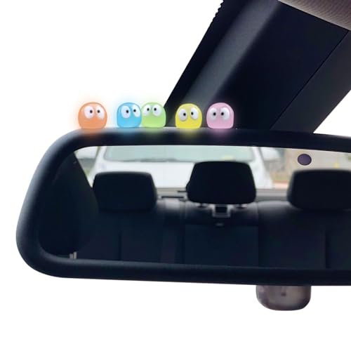 Ethlomoer 20 PCS Colorful Luminous Soot Sprites Car Decor Set,Rearview Mirror and Dashboard Accessories for Cute Anime Theme Interior Decor, Cute Anime Decor for Car Rearview Mirror.