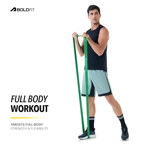 Boldfit Heavy Resistance Band for Workout Set Exercise & Stretching Pull Up Bands for Home Exercise for Gym Men & Women Resistance Bands Loop Bands Toning Bands Resistance Band Green (40-60 Kg)