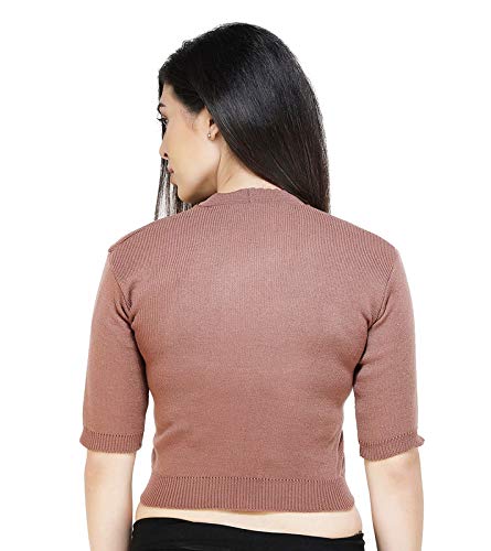 Image of Women Winter Wear V-Neck Half Sleeves Regular Fit Woollen Blouse