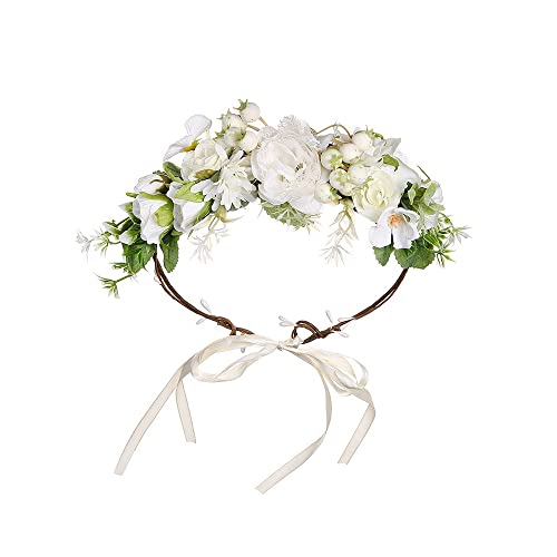 Oenothera Blumenkranz, Damen Blumenstirnband, Haarbänder Floral Girlande,...