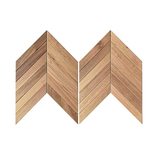 Luxdecor Oak Wood Herringbone Style Wall Planks...