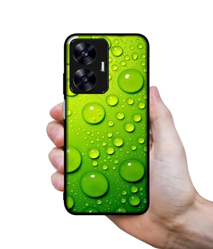 Image of Green Bubbles Design Premium 2D Printed Metal Back Case Cover for Realme C55 4G / Narzo N55 4G