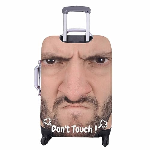 DIYKST Custom Face Luggage Cover Personalized Suitcase Protector With Photo Customized Text Funny Baggage Cover Dust Resistant 4 Sizes