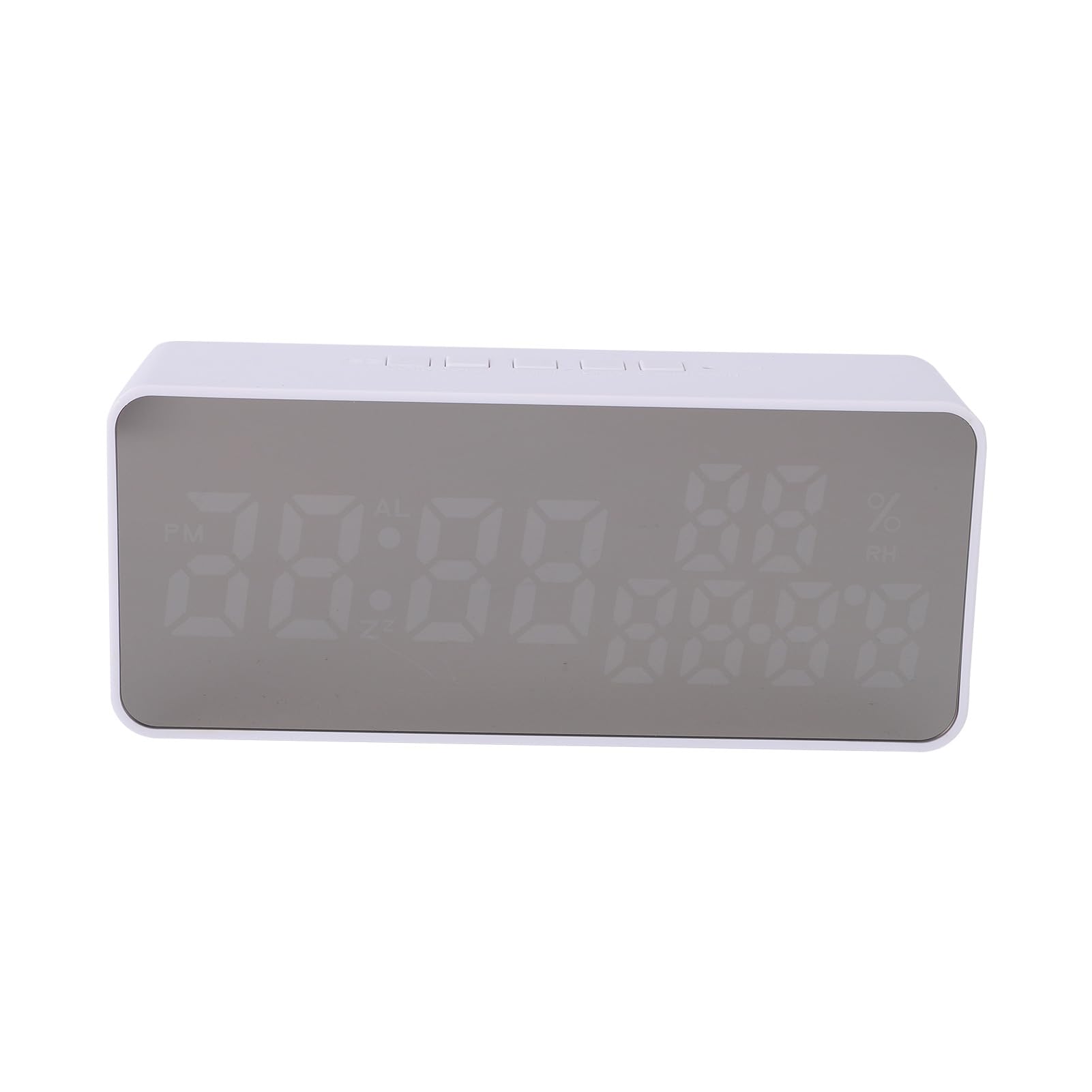 Eacam Despertadores Inteligentes, Reloj Despertador con Espejo, con de Color LED, Carga de Teléfono, Control Sonido, Pantalla Temperatura y Humedad, Reloj para Colgar en la