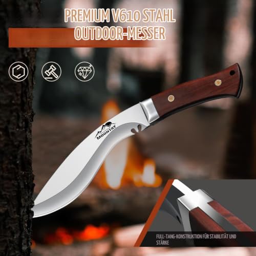 Moontay Outdoor Survival Messer VG10 Stahl, Jagdmesser Feststehende Klinge mit Scheide… – Ansicht 3