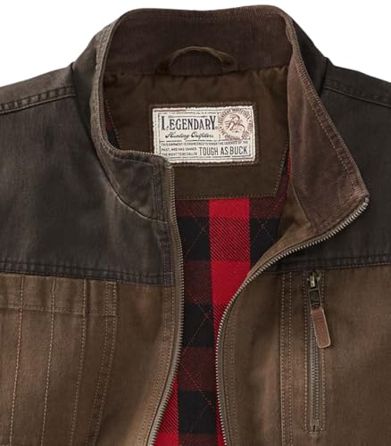 Image of Legendary Whitetails Men's Tough as Buck Vest for Men, Work Flannel Lined Hunting Outerwear, Casual Western Insulated Zip Up
