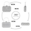 Miss Lulu Clutch Taschen für Frauen Hartschalen Clutches Beading Dinner Taschen Damen Pures Abendhandtaschen mit Abnehmbarer Kette (Silber) #5