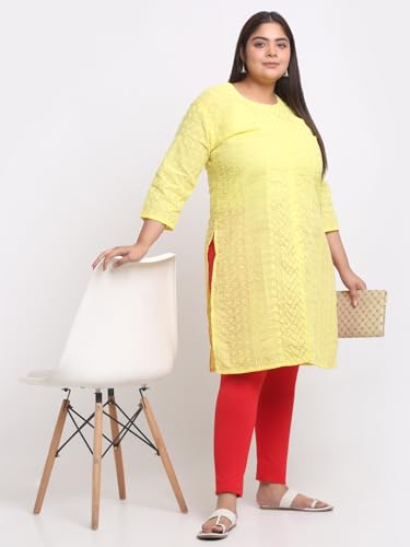 Image of Soft Cotton Ankle Lenght Solid Regular and Plus 35 Colours Leggings for Womens and Girls (Sizes :- M to 6XL)