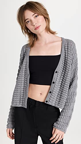 Theory Women's Textural Hanelee Cardigan, Grey Heather, L #TOP1