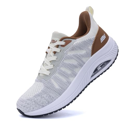 Image of QAUPPE Womens Walking Shoes with Arch Support Athletic Orthotic Sneakers for Women Foot Pain Relief