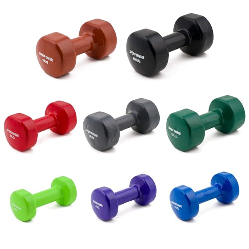 Sport-Thieme Vinyl Kurzhantel | Gummierte Hexagonal Fausthantel...