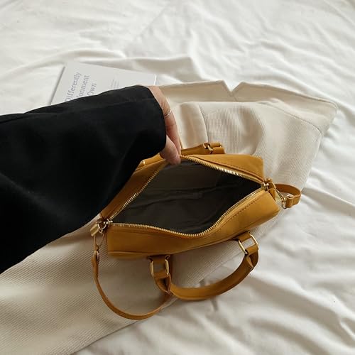 Women's Bucket Crossbody Bag, Brown PU Leather, Gold Hardware, Adjustable Strap, purses for women3