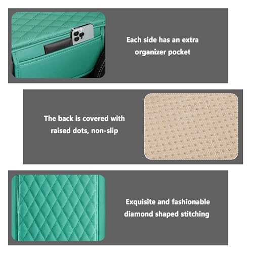 Image of Stacool Upgraded Car Center Console Cover,Microfiber Leather Car Armrest Cover Cushion with 2 Storage Bags,Universal Car Armrest Storage Box (Turquoise)