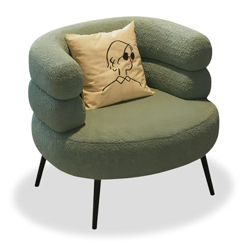 Eyawe 一人がけソファーシングルソファ 快適 北欧風 枕なし 化粧チェア コスメチェア 寝室 おしゃれ (ダークグリーン,ラテックスパッドです)