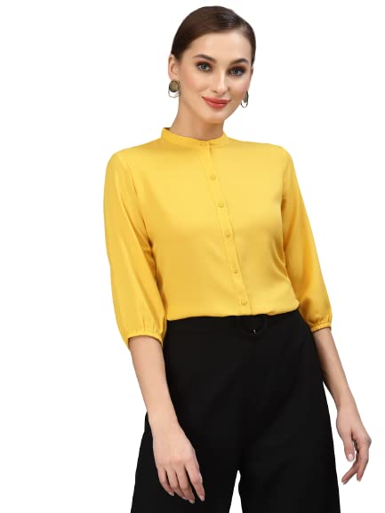 Image of Style Quotient Women Solid Lilac Polyester Formal Shirt