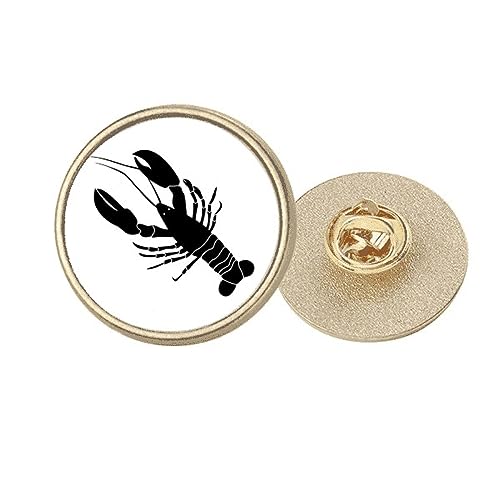 Broche ronde en métal doré idée cadeau thème vie marine M