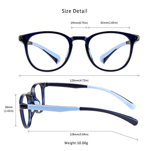 Image of LifeArt Kid Blue Light Blocking Glasses, Filter 85% of Harmful Blue Light, Anti Eyestrain and Blurry, Computer Glasses (Blue)