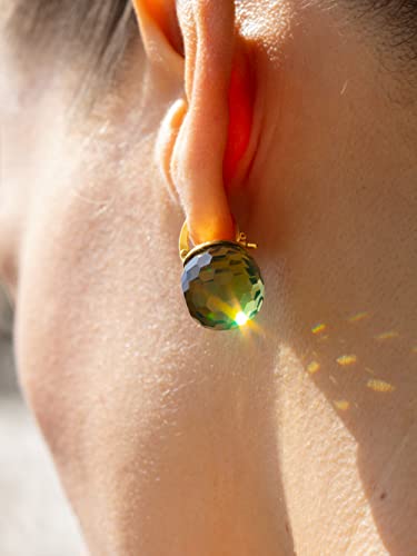 Image of Crystal Earrings for Women, Sparkly Austrian Crystal Disco Ball Earrings, 18K Gold Plated Post Drop Earrings with Colorful Spheres, Hypoallergenic & Lightweight, Ideal Gift for Her