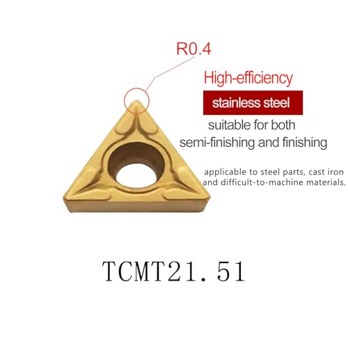 Image of 3pcs 3 /8inch Indexable Carbide Lathe Turning Tool Holder Metal Lathe Cutting Tools withTCMT110204 TCMT21.51 Carbide Inserts Repalcement Carbide Turning Inserts for Steel Cutting