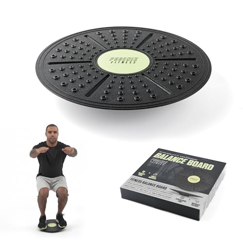 Phoenix Fitness Body Balance Board - Non-Slip Round Wobble Board - 36cm Training Balance Board Perfect for Core Strength, Balance, Rehabilitation, Stability, Physio Therapy and Coordination